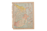 Vintage Cram's 1907 United States map, colorful states, aged patina, 11.5x14.5 inches.