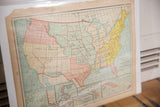 Western states on the 1907 United States map with faded pastel colors.
