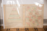 Cram's 1907 Manufacturing Statistics map page with US economic charts, patina, pinholes.