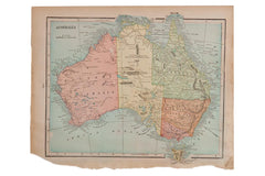 Map of Australia Cram's Unrivaled Atlas of the World 1907 Edition