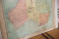 Map of Australia Cram's Unrivaled Atlas of the World 1907 Edition