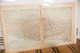 Right page of the 1907 Holy Land map, highlighting Dead Sea, Jerusalem, and age-related fold wear.