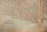 Lower left detail of Cram's 1907 Holy Land map with 'Historical Birds-Eye View' text and aged paper.