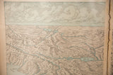 Upper right detail of the 1907 Holy Land map, showing stylized clouds and edge wear.
