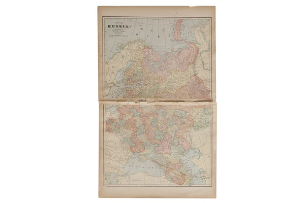 Map of Russia Cram's Unrivaled Atlas of the World 1907 Edition