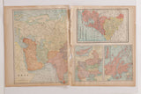 Cram's 1907 atlas spread with Russia map, smaller European maps, and subtle patina.