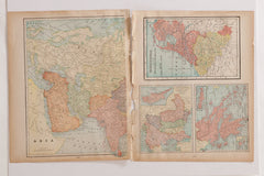 Map of Russia Cram's Unrivaled Atlas of the World 1907 Edition