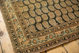 Antique Haji Jalili Tabriz rug corner, fine ivory boteh, intricate borders, restored selvage.
