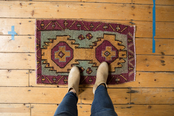 1.5x2.5 Vintage Distressed Oushak Rug Mat // ONH Item 6352 Image 1