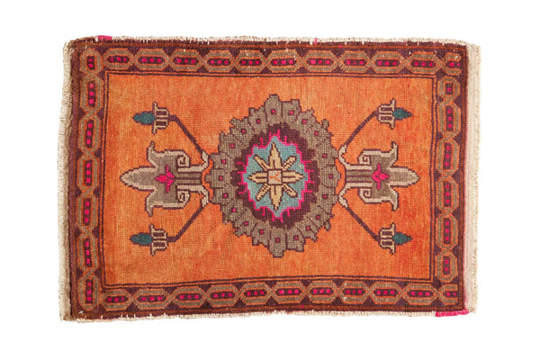 2'1" x 3' Vintage Distressed Oushak Rug Mat / Item 6378 image 1