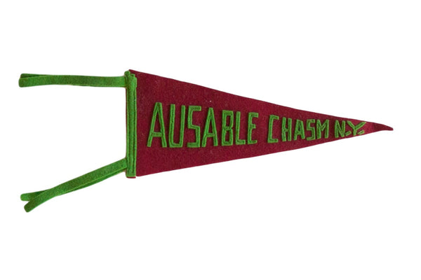 Vintage Ausable Chasm NY Felt Flag Pennant