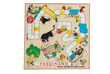 Vintage Walt Disney Ferdinand the Bull game board, vibrant pictorial graphics, 18.5 x 18.5 inches.