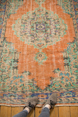  Vintage Distressed Oushak Carpet / Item 6450 image 3