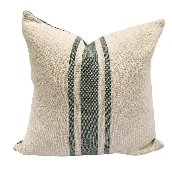 Loomination Woven Pillow Vintage Stripe Hunter Green // ONH Item 6453