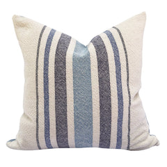 Loomination Woven Pillow Vintage Multi Stripe Blues // ONH Item 6454