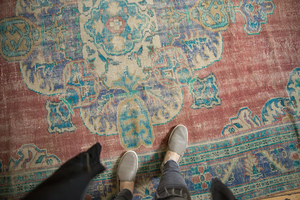  Vintage Distressed Oushak Carpet / Item 6488 image 2