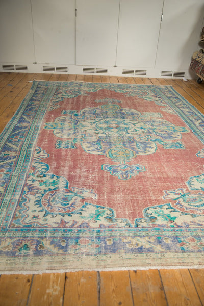  Vintage Distressed Oushak Carpet / Item 6488 image 3
