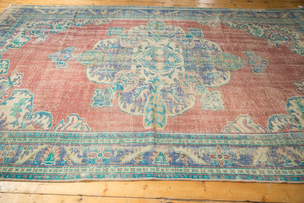  Vintage Distressed Oushak Carpet / Item 6488 image 6