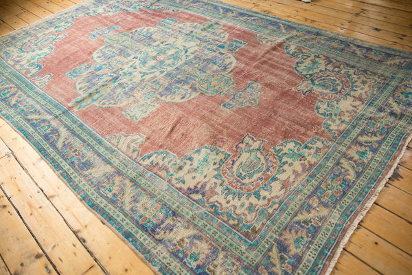  Vintage Distressed Oushak Carpet / Item 6488 image 8