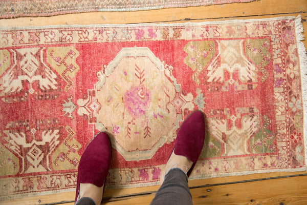 1.5x4 Vintage Distressed Oushak Rug Mat Runner // ONH Item 6495 Image 1