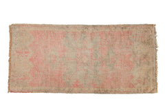 Vintage Distressed Oushak Rug Mat Runner / ONH item 6498