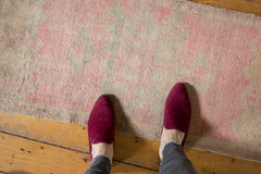 Vintage Distressed Oushak Rug Mat Runner / ONH item 6498 image 1