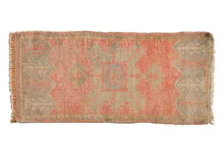 Vintage Distressed Oushak Rug Mat Runner / ONH item 6500