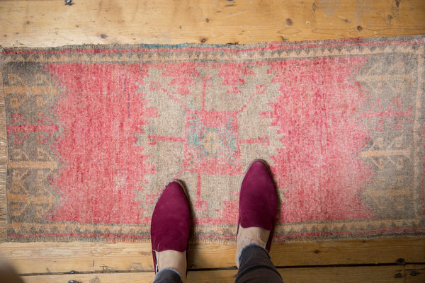 Vintage Distressed Oushak Rug Mat Runner / ONH item 6502 image 1