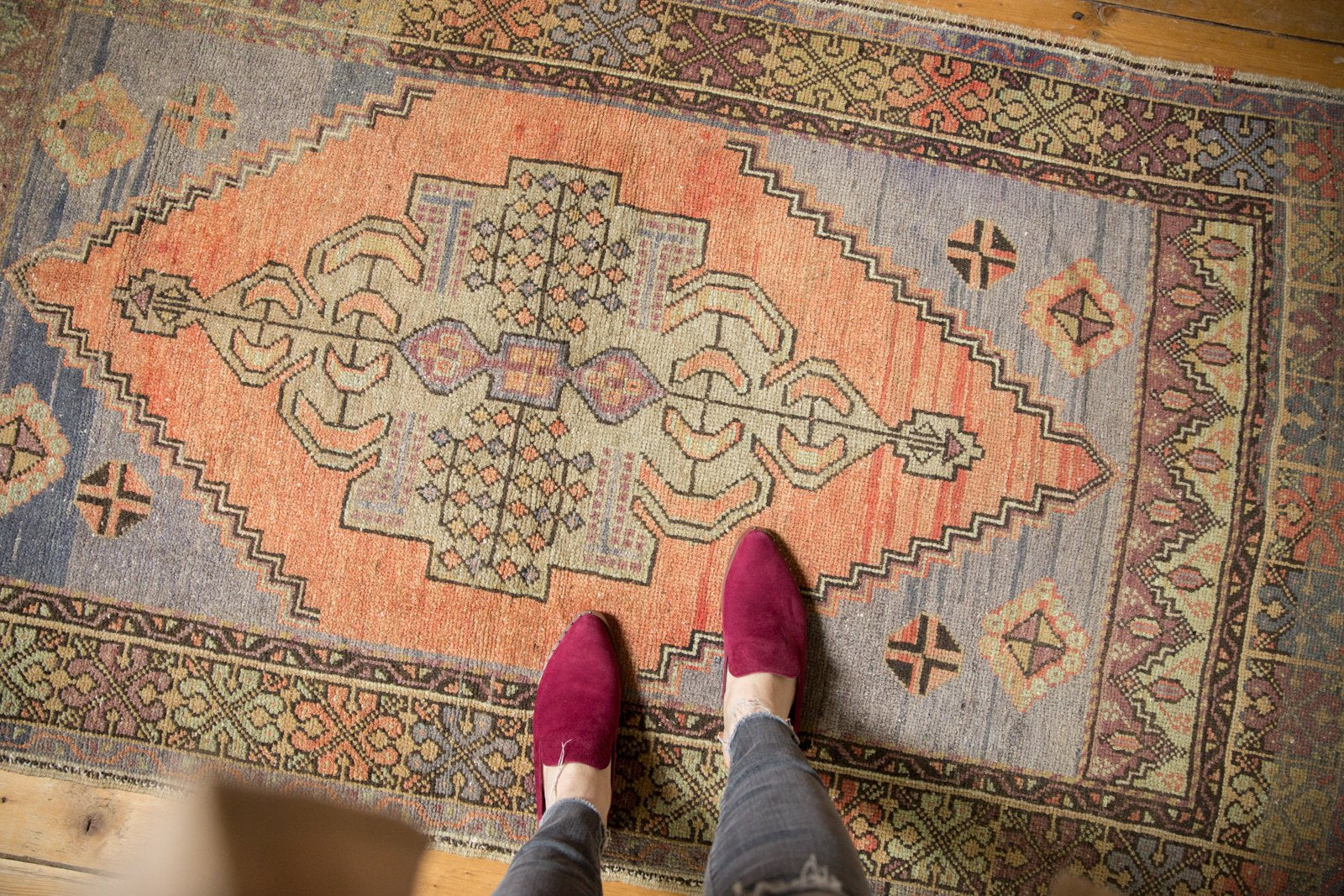 Vintage Distressed Oushak Rug Runner / ONH item 6511 image 1