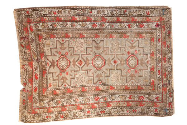 4x5 Antique Caucasian Square Rug // ONH Item 6522