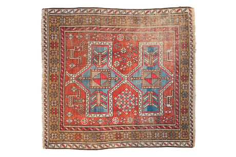 3'8" x 3'9" Vintage Caucasian Square Rug / Item 6529 image 1