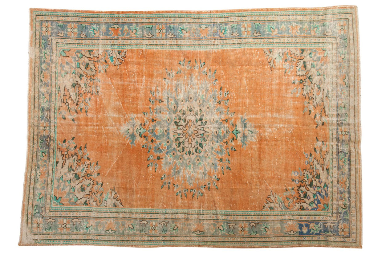 Vintage Distressed Oushak Carpet / ONH item 6554