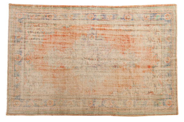 6x9.5 Vintage Distressed Oushak Carpet // ONH Item 6561