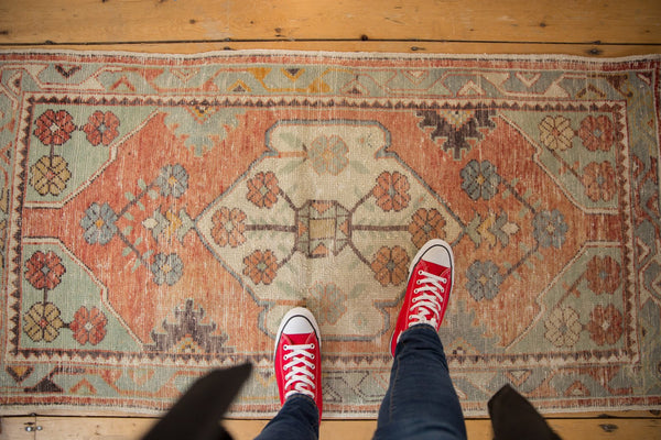 Vintage Distressed Oushak Rug Runner / ONH item 6564 Image 1