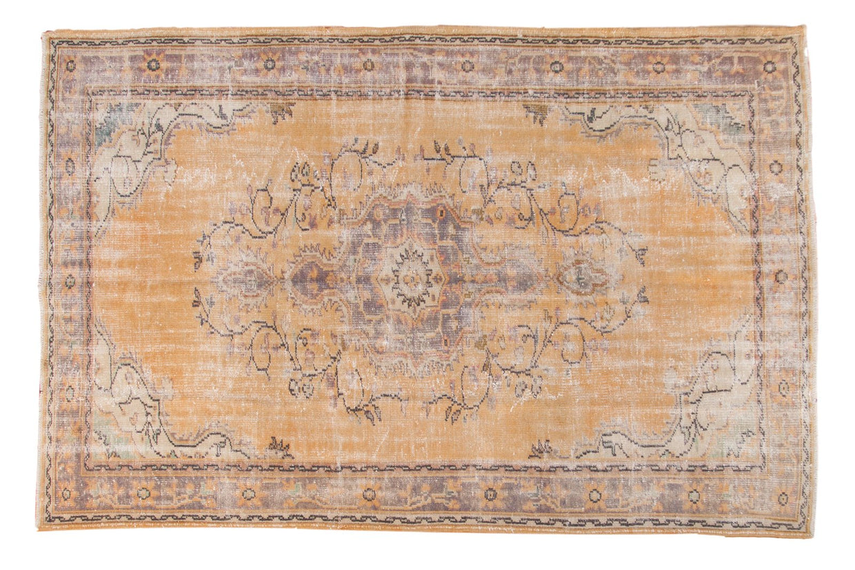 6.5x10 Vintage Distressed Oushak Carpet // ONH Item 6575