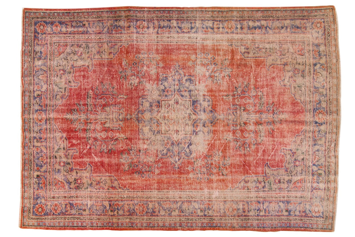 7x10 Vintage Distressed Oushak Carpet // ONH Item 6576