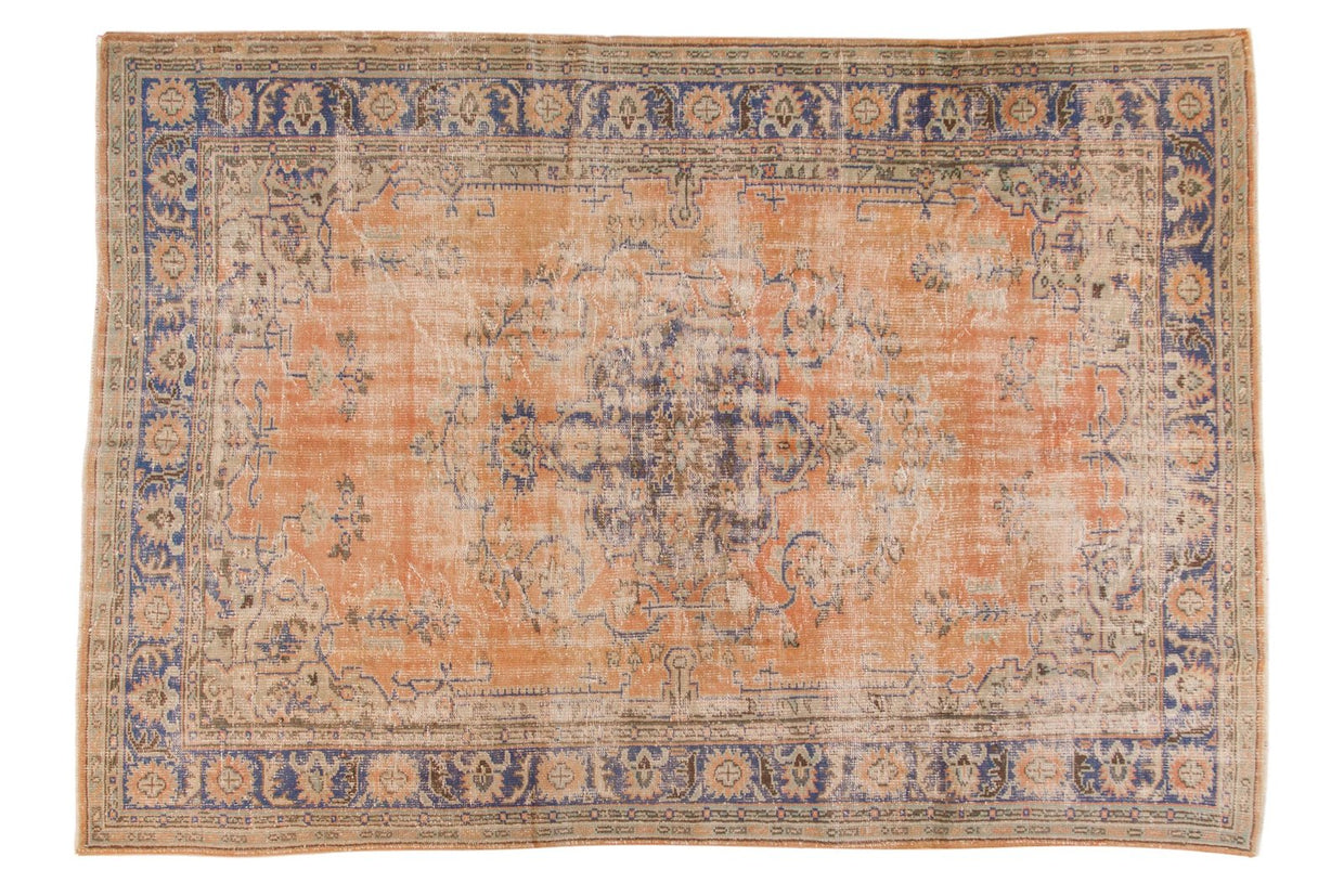 6.5x9.5 Vintage Distressed Oushak Carpet // ONH Item 6580