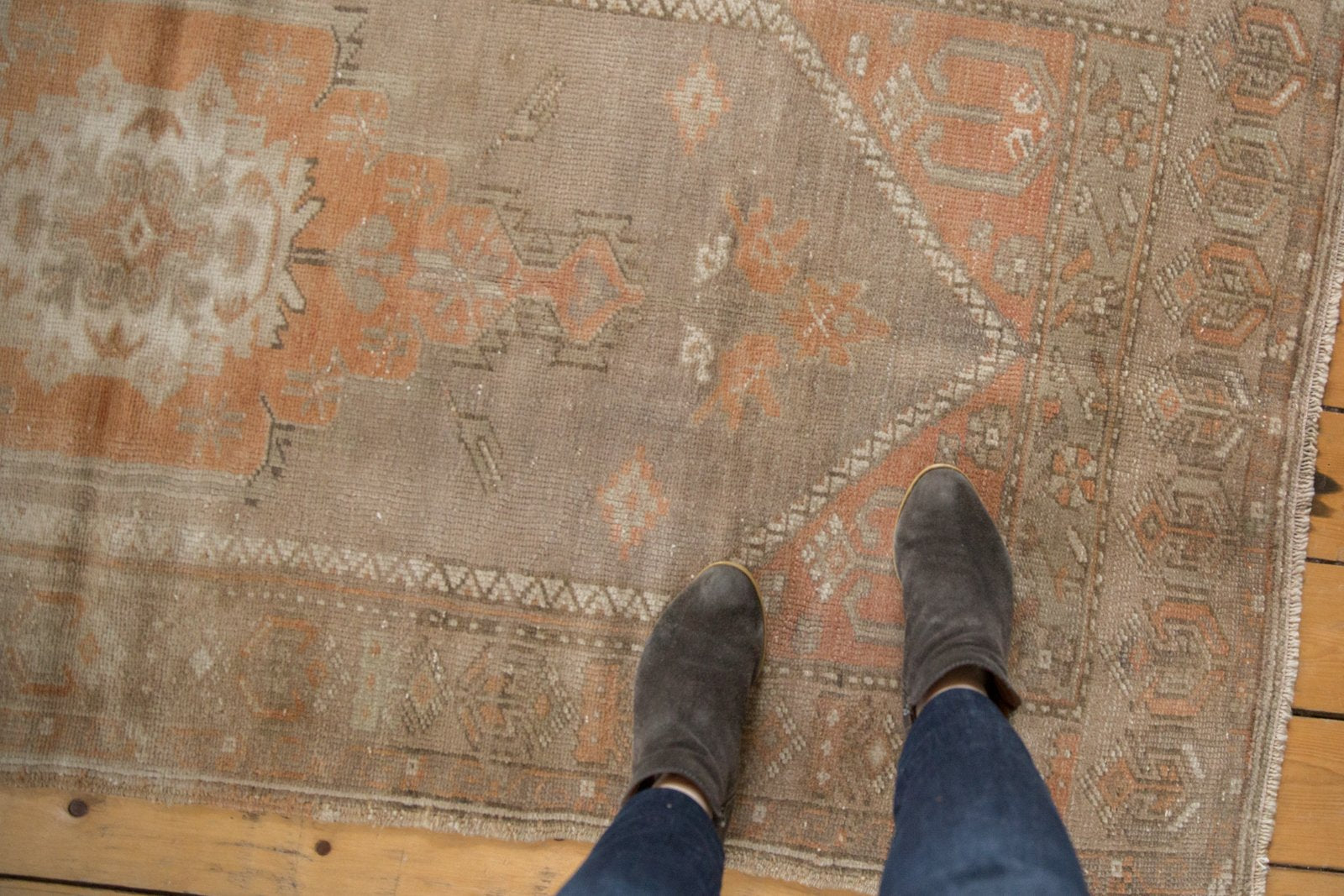 3x7 Vintage Distressed Oushak Rug Runner // ONH Item 6588 Image 1