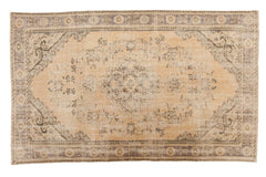 5.5x9.5 Vintage Distressed Oushak Carpet // ONH Item 6595