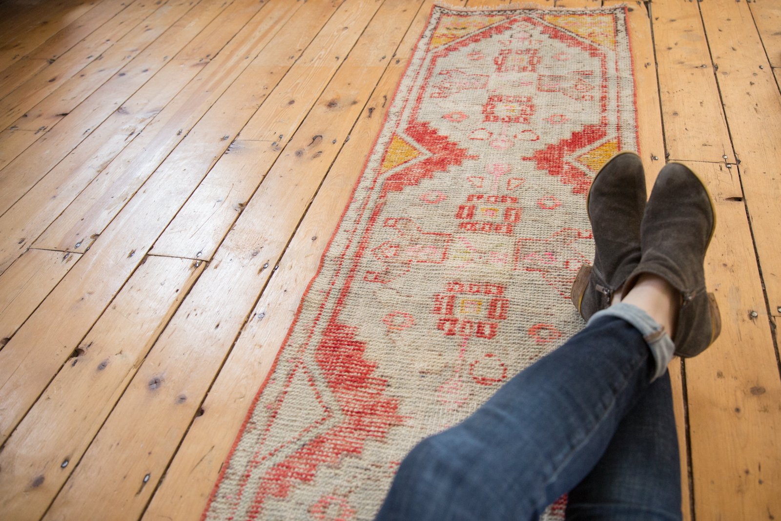 Vintage Distressed Fragment Oushak Rug Runner / ONH item 6599 image 1