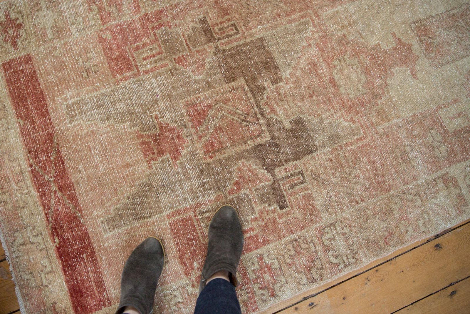 3.5x12.5 Vintage Distressed Oushak Rug Runner // ONH Item 6603 Image 1