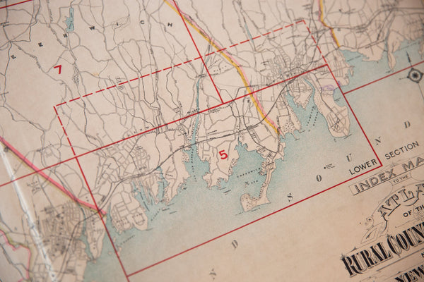 Antique Northern Westchester County NY Map // ONH Item 6625 Image 2