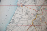 Antique map detail of Hudson River, Elmsford, and White Plains in Westchester County, NY.