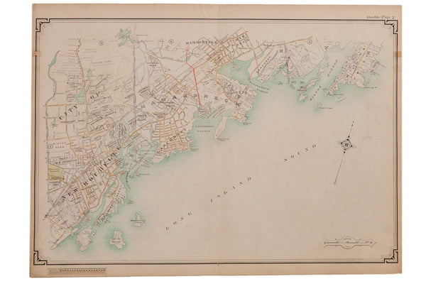 Antique City of New Rochelle, Larchmont and Mamaroneck Map // ONH Item 6628