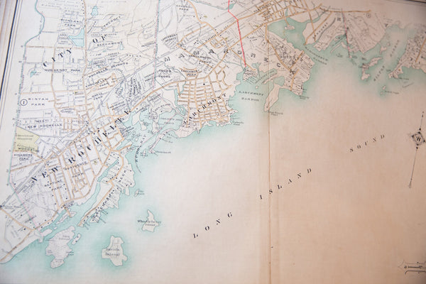 Antique City of New Rochelle, Larchmont and Mamaroneck Map // ONH Item 6628 Image 1