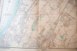 Detailed section of the circa 1908 antique map of Yonkers, with visible aging.