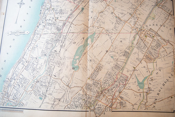 Antique Yonkers and Scarsdale New York Map // ONH Item 6629 Image 1