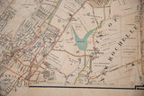 Map detail of circa 1908 Westchester County, showing residential areas, roads, reservoir.