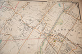 Antique Scarsdale map detail showing Scarsdale Station, Heathcote, and blue-green Harlem River.