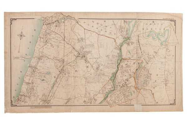 Antique Greenburgh, White Plains, Tarrytown, River Towns NY Map // ONH Item 6631